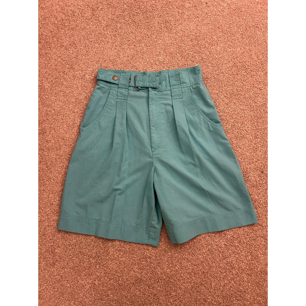 Outback Red‎ Pleated Shorts Womens 10 Teal Excellent Vintage High Waist Cotton